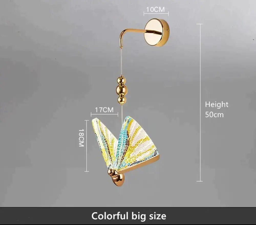 Nordic Butterfly Led Wall Light for Bedroom colorful big size / Warm White wall Light