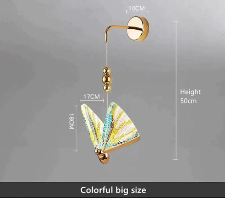 Nordic Butterfly Led Wall Light for Bedroom colorful big size / Warm White wall Light