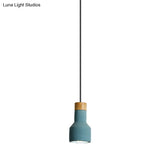 Nordic Ceiling Pendant Torch Shape Cement Light - Stylish One Hanging Fixture For Bedroom And Hotel