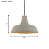 Nordic Cement 1-Head Pendant Light With Carved Interior – Barn Kitchen Bar Grey/White/Beige