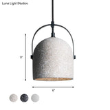 Nordic Cement Dome Pendant Light - 1 Black/Gray/White