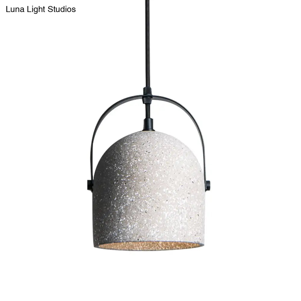 Nordic Cement Dome Pendant Light - 1 Black/Gray/White