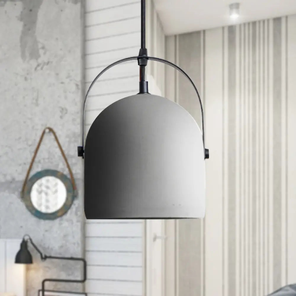 Nordic Cement Dome Pendant Light - 1 Black/Gray/White Grey