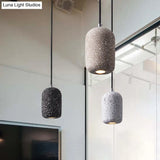 Nordic Cement Pendant Light - Single-Bulb Suspended Dining Room Fixture
