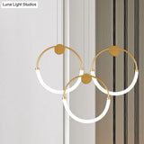 Nordic Circular Chandelier Lamp: Acrylic 1/3 Gold Bulbs Warm/White Pendant Lighting Fixture