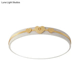 Nordic Circular Flush Lamp: Acrylic Led Bedroom Lighting In Elegant White/Black/Grey With Gold