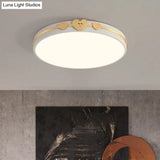 Nordic Circular Flush Lamp: Acrylic Led Bedroom Lighting In Elegant White/Black/Grey With Gold