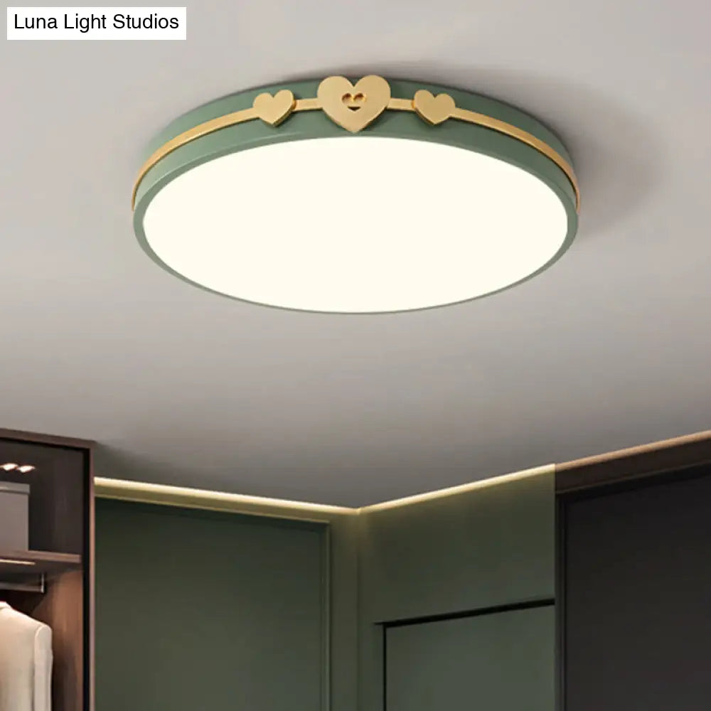Nordic Circular Flush Lamp: Acrylic Led Bedroom Lighting In Elegant White/Black/Grey With Gold