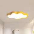 Nordic Cloud Shape Led Ceiling Light For Kid’s Bedroom - Acrylic Flush Mount Energy Saving Yellow