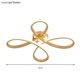 Nordic Clover Led Ceiling Flush Mount Light For Bedroom - Acrylic Gold Warm/White 21.5’/25.5’ Wide