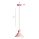 Nordic Cone Pendant Light For Dining Room - Single Bulb Suspension With Metal Design Pink