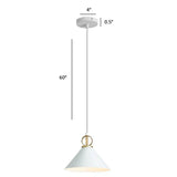 Nordic Cone Pendant Light For Dining Room - Single Bulb Suspension With Metal Design White