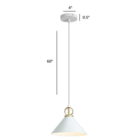 Nordic Cone Pendant Light For Dining Room - Single Bulb Suspension With Metal Design White
