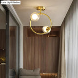 Nordic Corridor Balcony Copper Ceiling Lamp