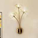 Nordic Crystal 3-Light Gold Wall Sconce For Living Room Decor