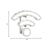 Nordic Crystal Wall Sconce With Wifi Led And Nickel Finish For Bedside Lighting In Warm/White