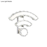 Nordic Crystal Wall Sconce With Wifi Led And Nickel Finish For Bedside Lighting In Warm/White