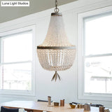 Nordic Crystal White Gourd Empire Chandelier - Stylish 3-Bulb Hanging Ceiling Light For Living Room