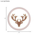 Nordic Deer Horn/Head Led Wall Sconce - Acrylic Bedside Light Fixture In White