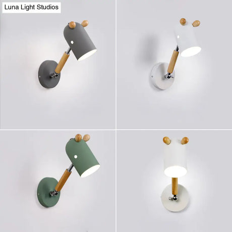 Nordic Deer Swing Arm Bedroom Wall Lamp With Metal Fixture And Bulb