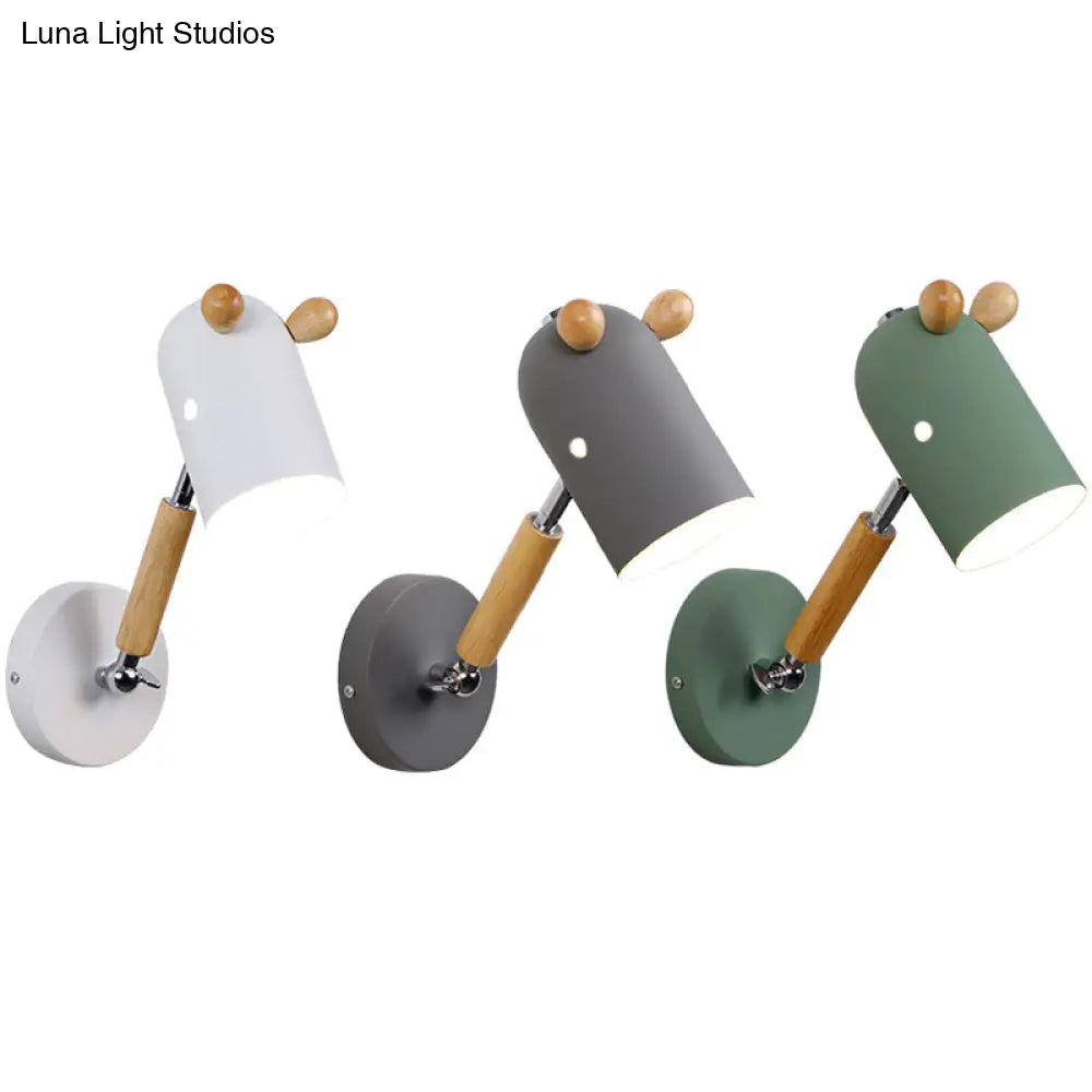 Nordic Deer Swing Arm Bedroom Wall Lamp With Metal Fixture And Bulb