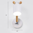 Nordic Deer Swing Arm Bedroom Wall Lamp With Metal Fixture And Bulb White