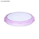 Nordic Diamond Flush Ceiling Light With Led 16’/19.5’ Diameter In White/Pink/Blue Shades