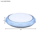 Nordic Diamond Flush Ceiling Light With Led 16’/19.5’ Diameter In White/Pink/Blue Shades