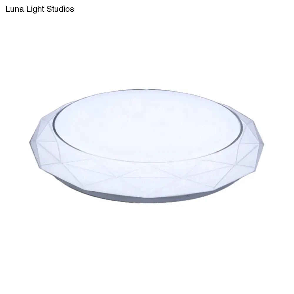Nordic Diamond Flush Ceiling Light With Led 16’/19.5’ Diameter In White/Pink/Blue Shades