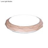 Nordic Diamond Flush Ceiling Light With Led 16’/19.5’ Diameter In White/Pink/Blue Shades