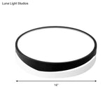Nordic Drum Ceiling Mounted Led Flush Mount Light 16’/19.5’ Dia With Acrylic Diffuser -