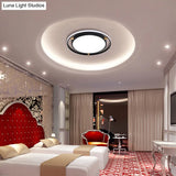 Nordic Dual Circle Led Ceiling Flush Light With Wood Arm - White/Green/Grey Thin Flushmount