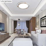 Nordic Dual Circle Led Ceiling Flush Light With Wood Arm - White/Green/Grey Thin Flushmount