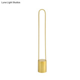 Nordic Ellipsed Floor Reading Lamp - Acrylic Led Gold Warm/White Light 39/55 H