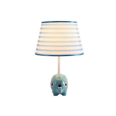 Nordic Empire Shade Table Lamp With Figurine Accent - Ideal For Bedroom Nightstands Blue-White / C