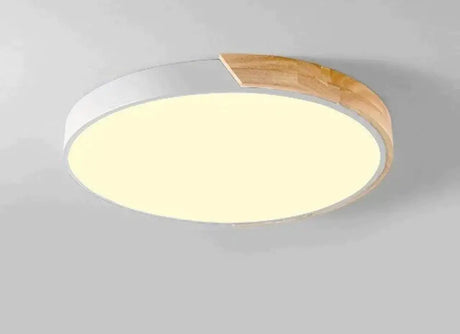 Nordic Fashion Simple Wooden Ceiling Lamps Colorful Round Aluminum Bedroom Living Room Light