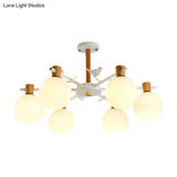 Nordic Fashion Sphere Pendant Light In White For Dining Room