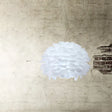 Nordic Feather Flush Mount Wall Sconce For Bedroom - White Half-Globe Up-Down Light