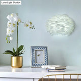 Nordic Feather Hemispherical Wall Sconce Lamp - White 1 Bulb Lighting Solution