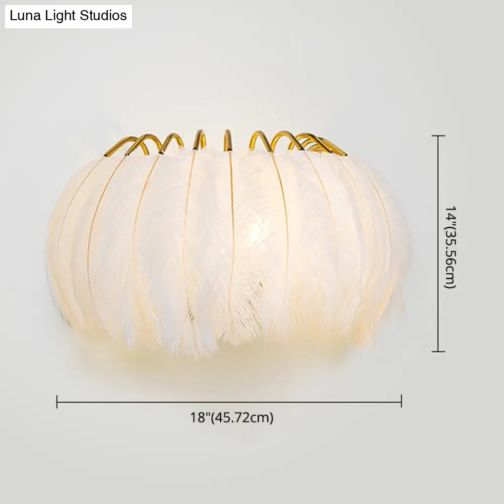 Nordic Feather Wall Sconce For Bedroom Ambient Lighting