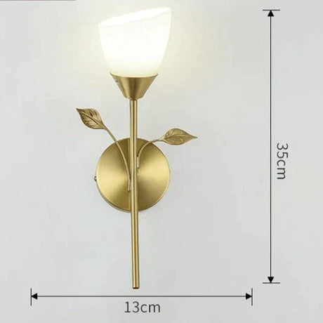 Nordic Flower Living Room Stairs Bedroom Bedside Copper Wall Lamp Lamps