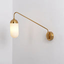 Nordic Frosted Glass Wall Sconce Lighting In Brass - 1 Head Light Fixture For Bedroom