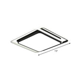 Nordic Geometric Led Flush Mount Ceiling Light With Acrylic Shade For Bedroom Black / Remote