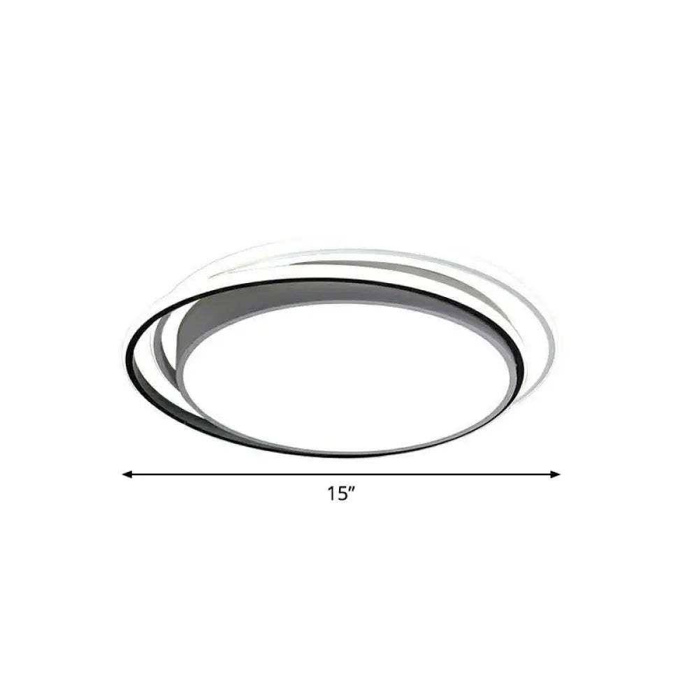 Nordic Geometric Led Flush Mount Ceiling Light With Acrylic Shade For Bedroom White / Round