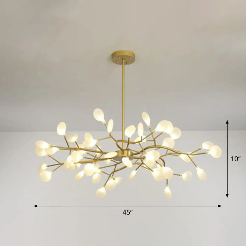 Nordic Gold Led Chandelier: Acrylic Branch Ceiling Lamp For Bedroom 54 /