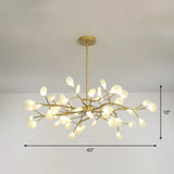 Nordic Gold Led Chandelier: Acrylic Branch Ceiling Lamp For Bedroom 54 /