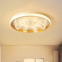 Nordic Gold Led Flush Mount Ceiling Light - Warm/White Bedroom Lighting / White