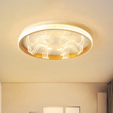 Nordic Gold Led Flush Mount Ceiling Light - Warm/White Bedroom Lighting / White