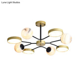Nordic Gold Sphere Chandelier - Moon Glass Led Pendant Light (4/6/8 Lights) Elegant Ceiling