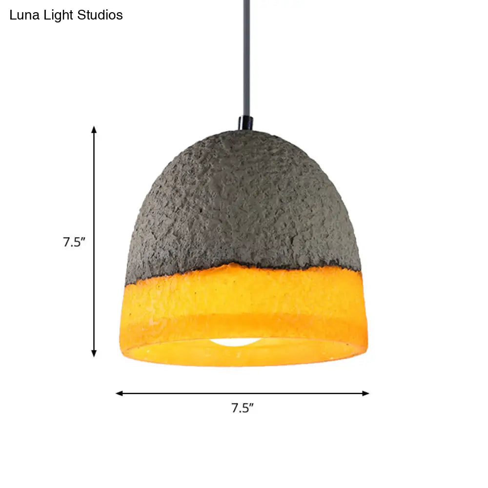 Nordic Grey Dome/Cone/Barn Shaped Hanging Light For Kitchen Bar Ceiling - 1 Head Pendant